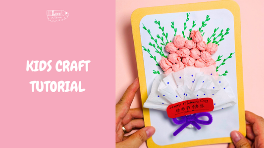 Kids Craft Tutorial-Mother's Day Boutique Flowers Card Craft Banner