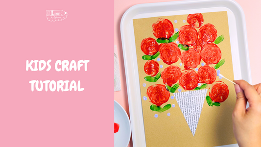 Kids Craft Tutorial-Mother's Day Stamping Flowers Card Craft Banner