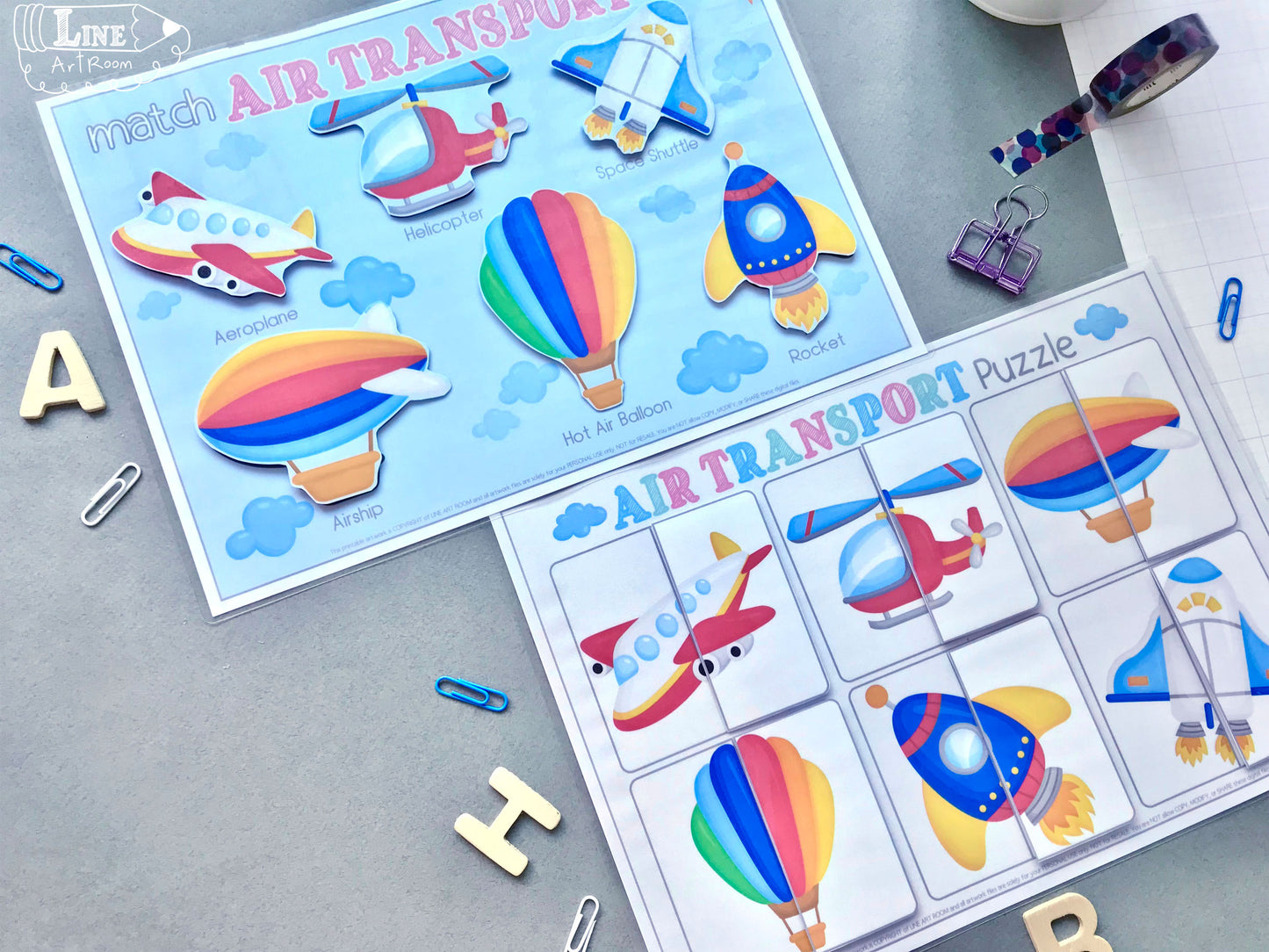 Air Transport Matching & Puzzle Top Angle Overview