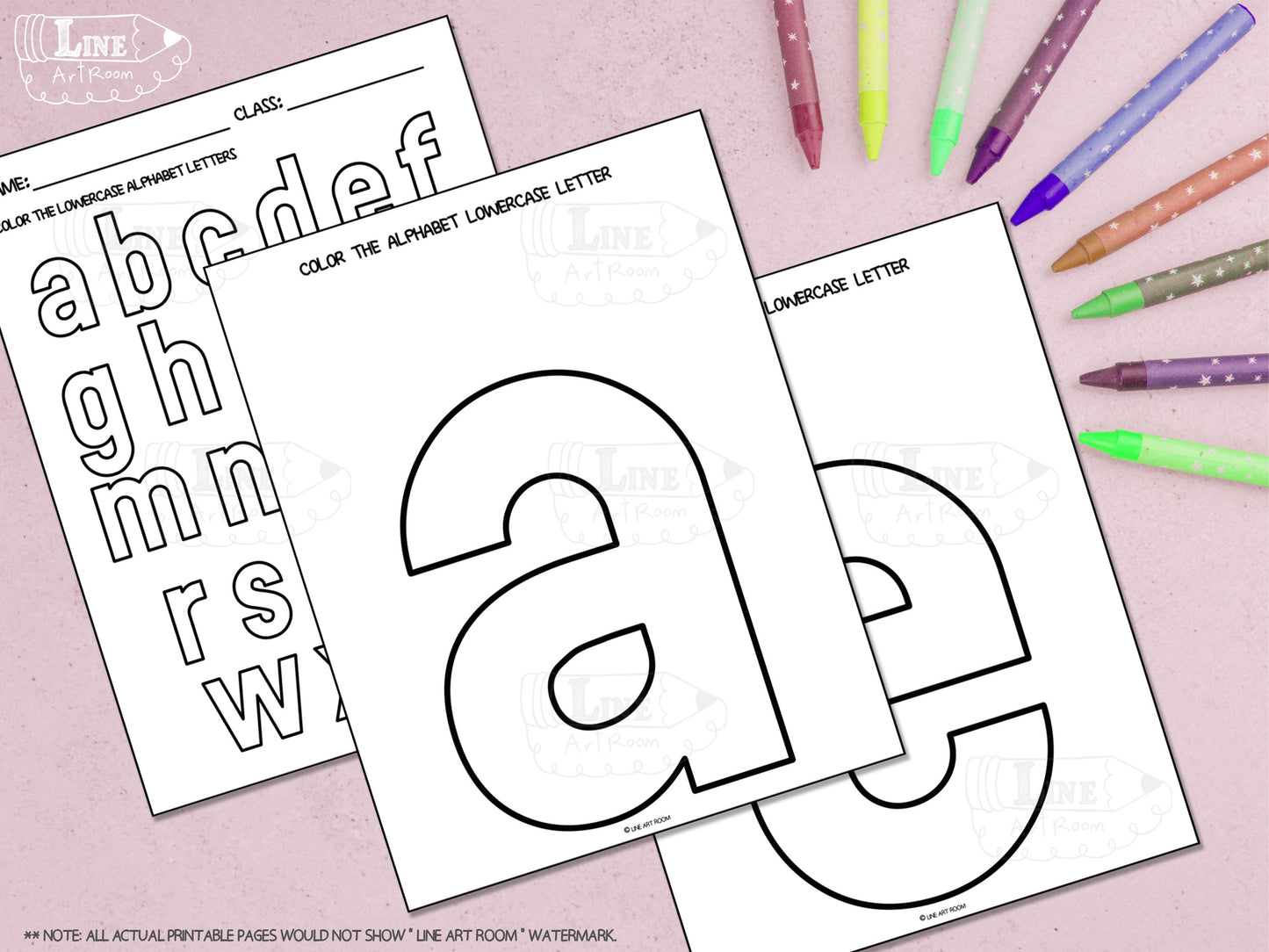 Alphabet Lowercase Letters Mockup