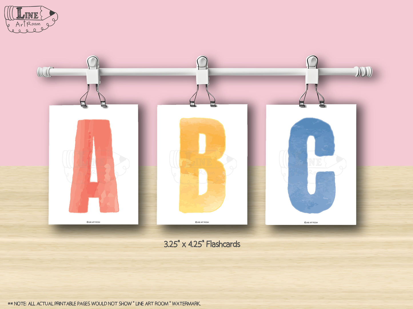 Alphabet Uppercase Letter Color Flashcards Mockup 1