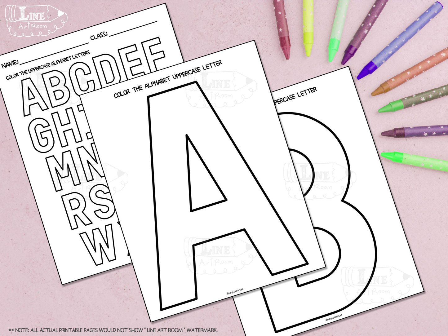 Alphabet Uppercase Letters Mockup
