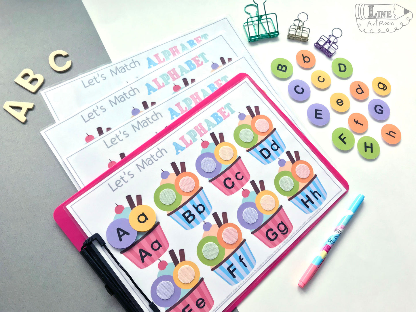 Alphabet Matching Top Angle Overview