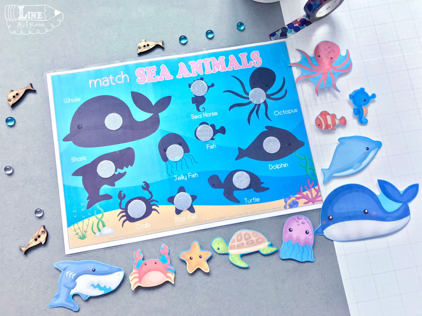 Animals Matching Bundle, Sea Animals Activity