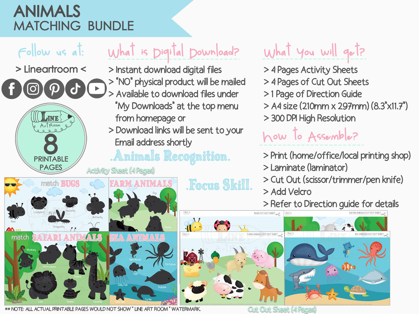 Animals Matching Bundle Product Information
