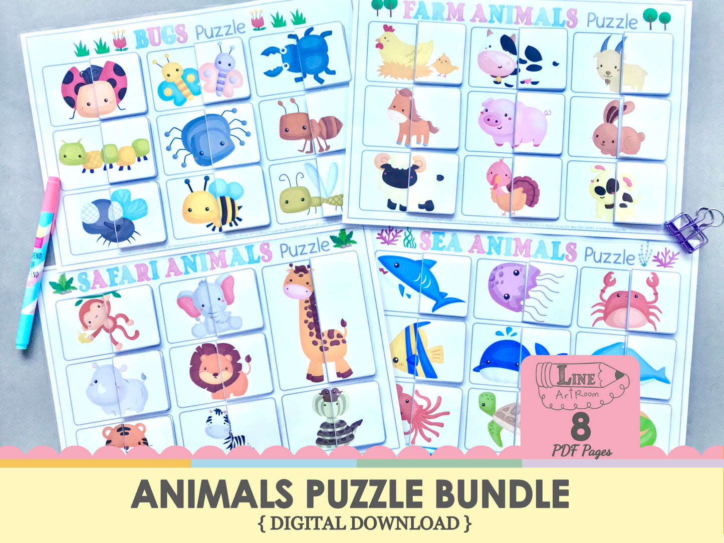 Animals Puzzle Bundle Top Overview