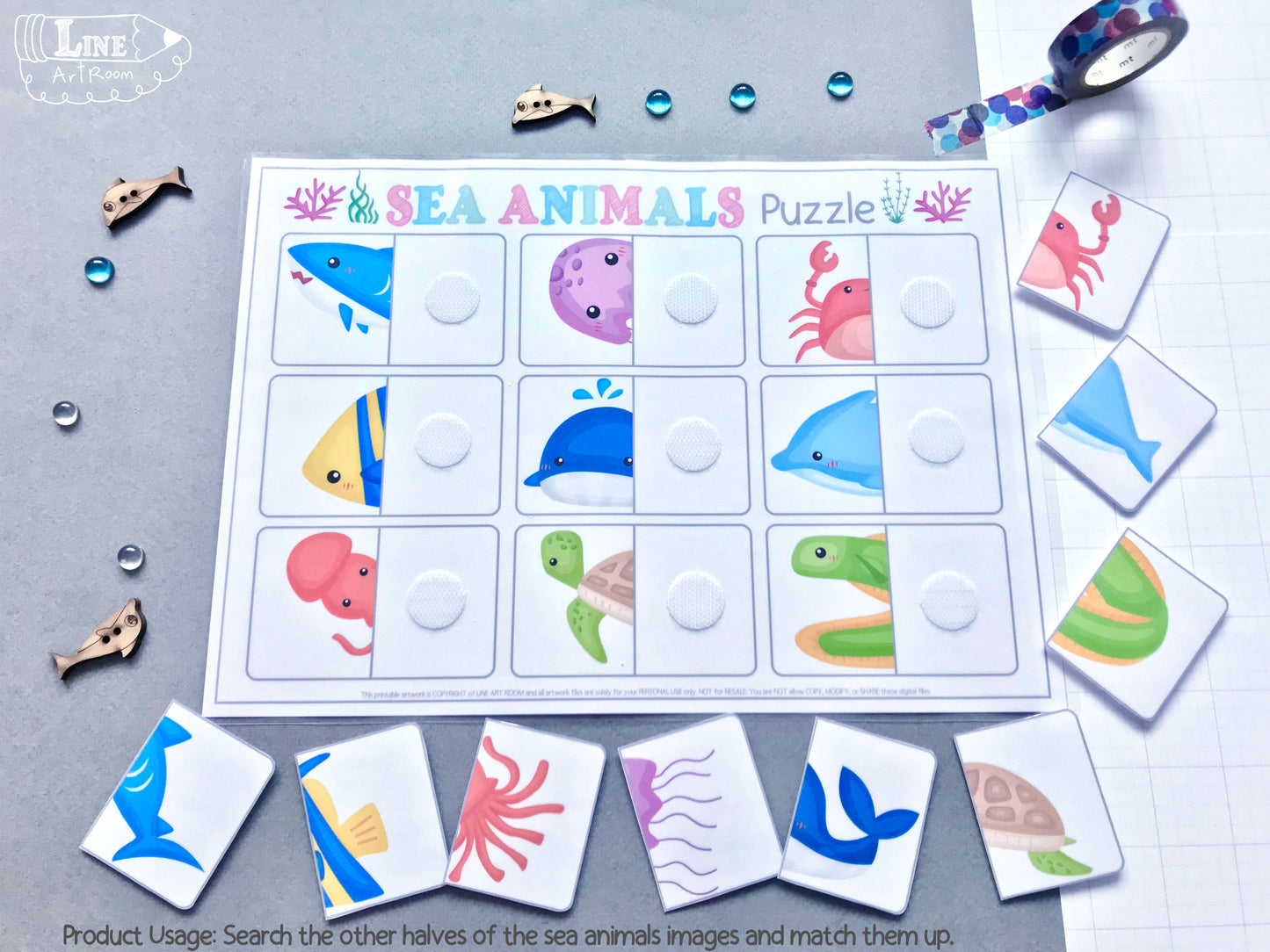 Animals Puzzle Bundle, Sea Animals Activity