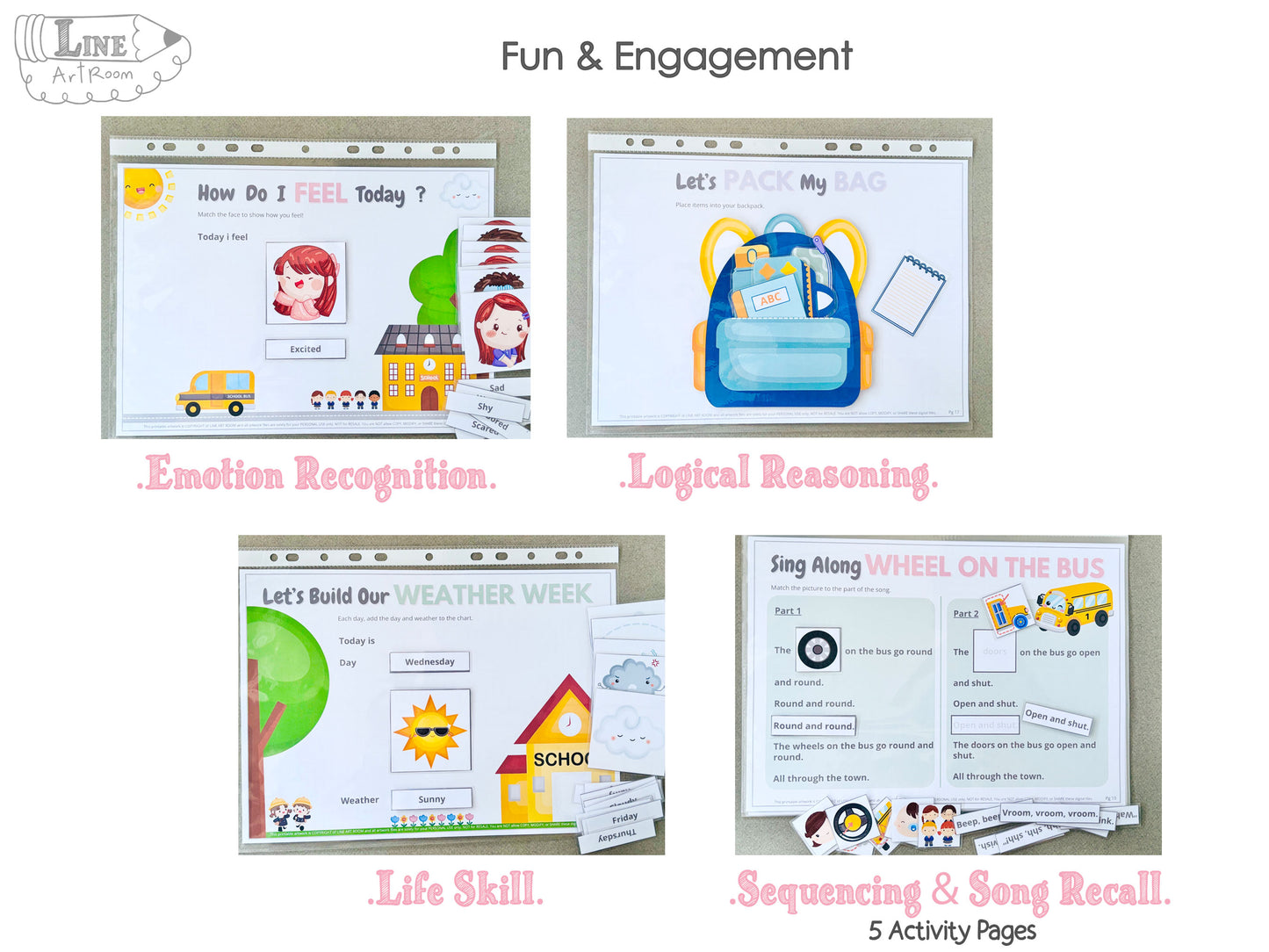Educational materials with fun and engagement activities