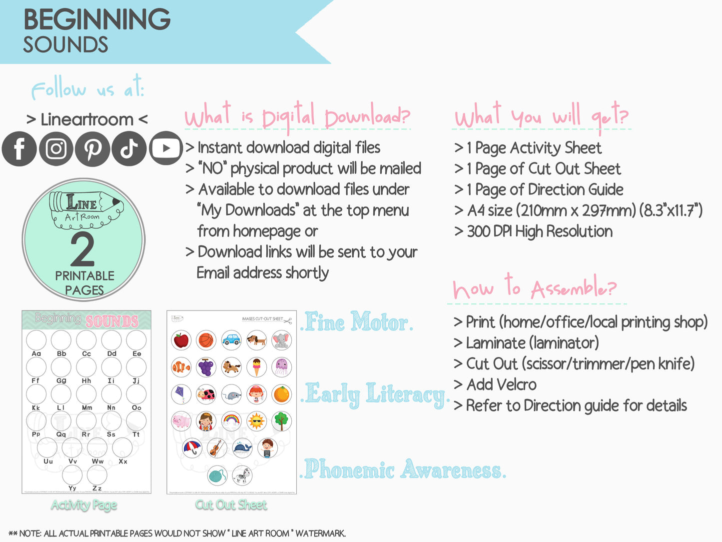 Phonics Beginning Sounds Product Information