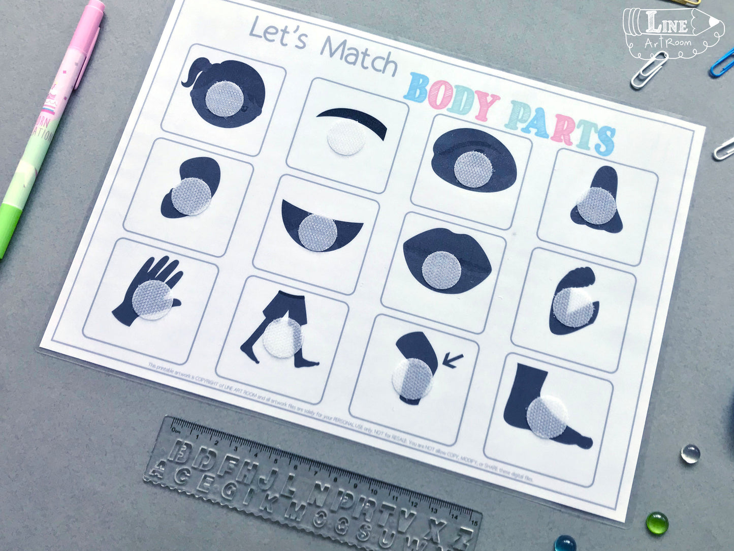 Body Parts Matching Activity Sheet