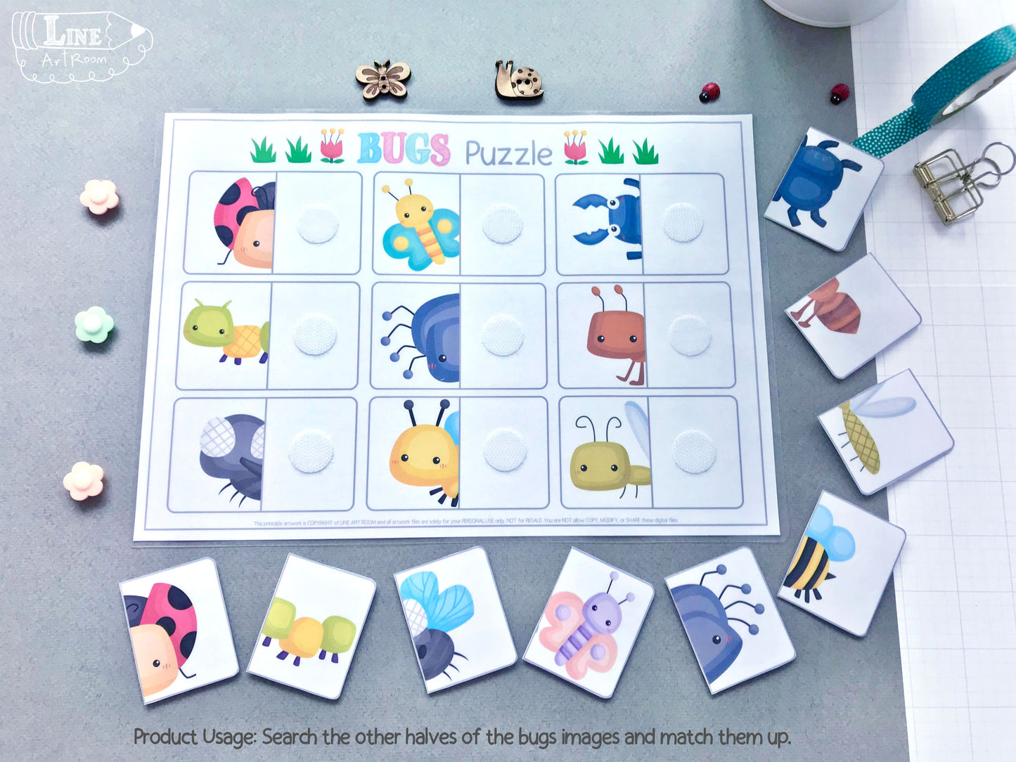 Bugs Matching & Puzzle Activity 2