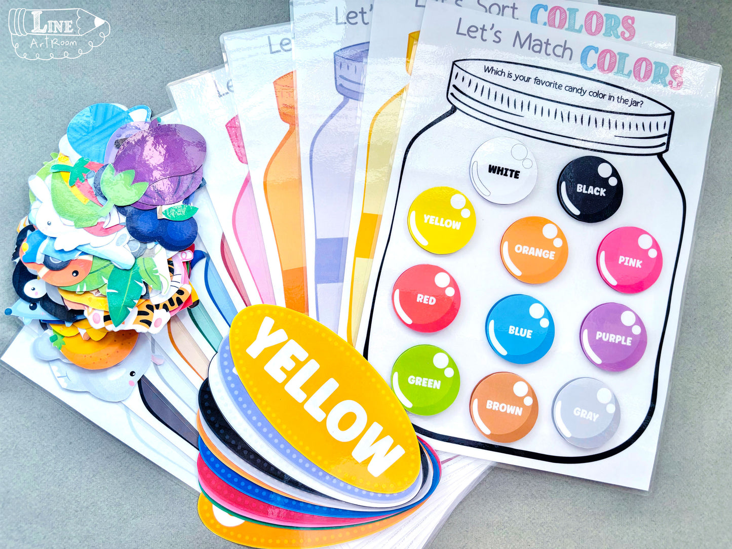 Color Sorting Jar Top Angle Overview
