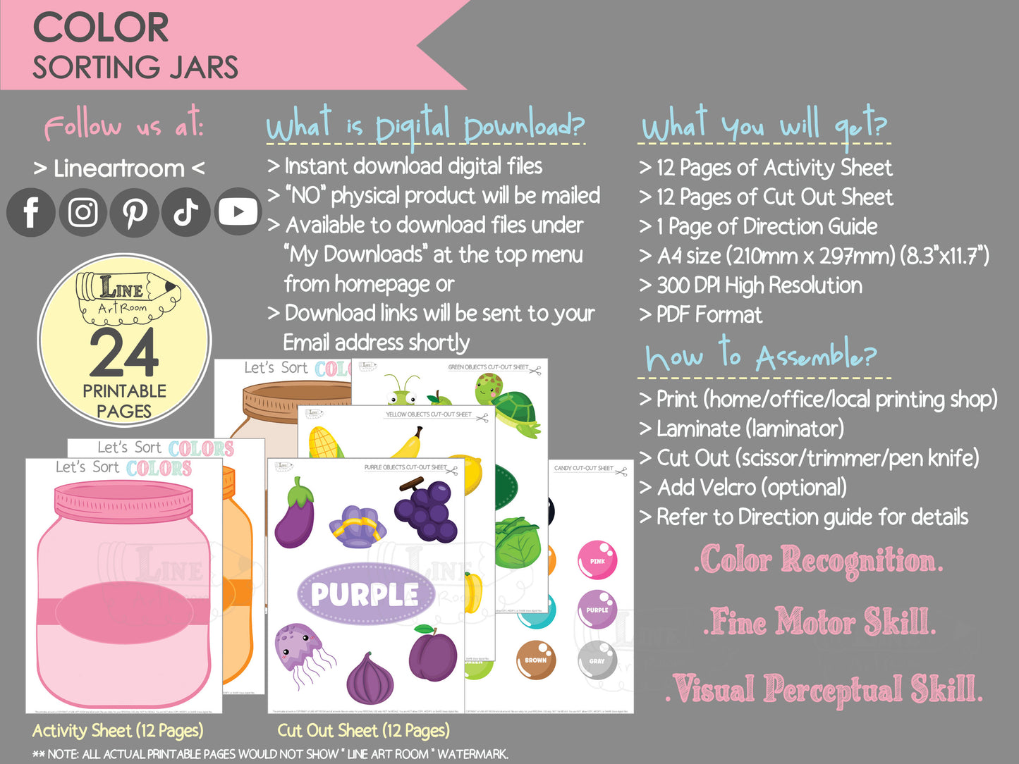 Color Sorting Jar Product Information