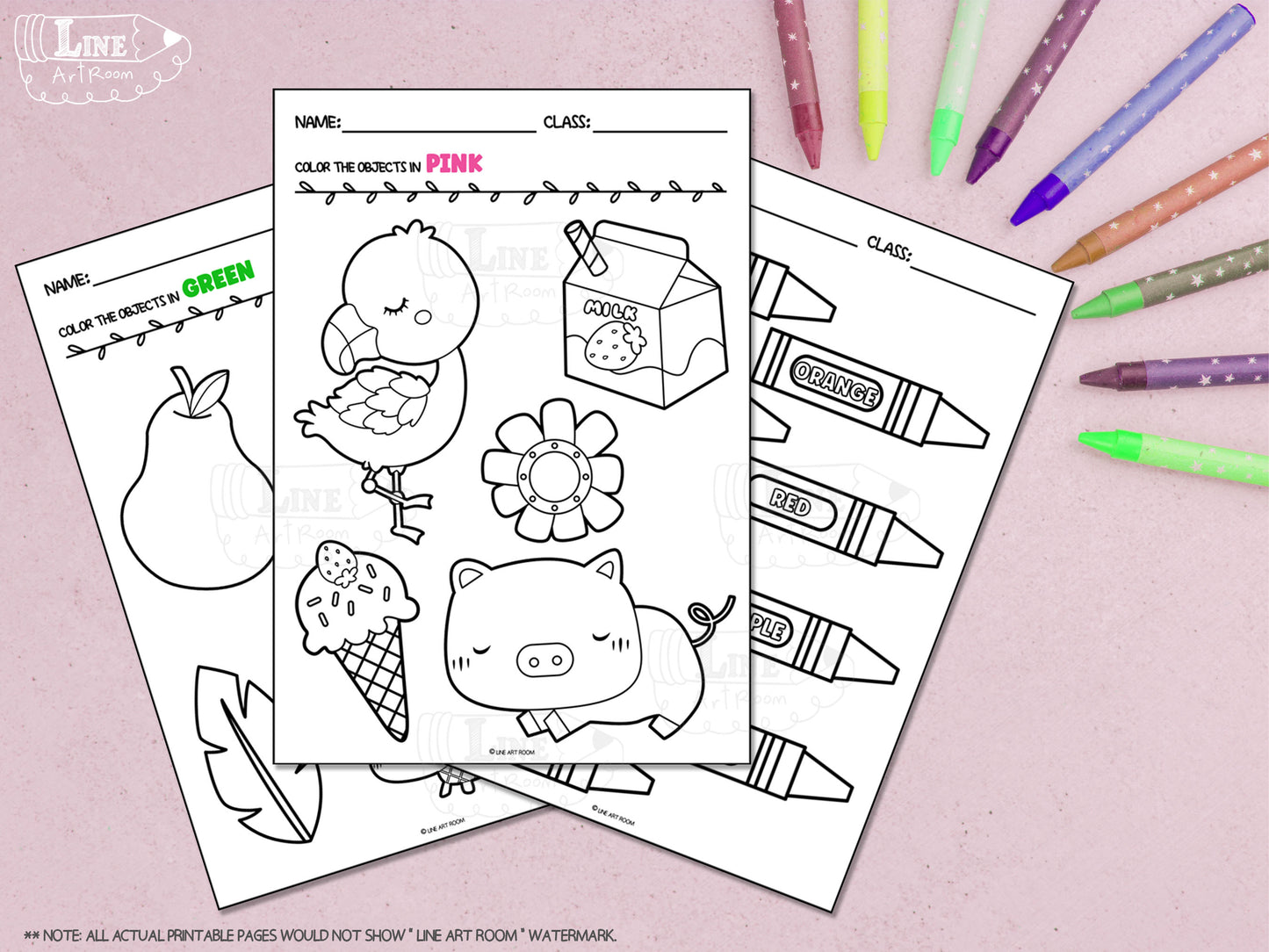 Colors Coloring Pages Mockup