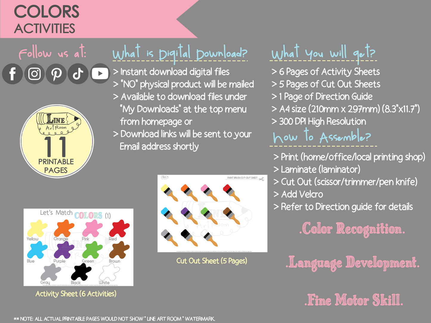 Color Activities Product Information