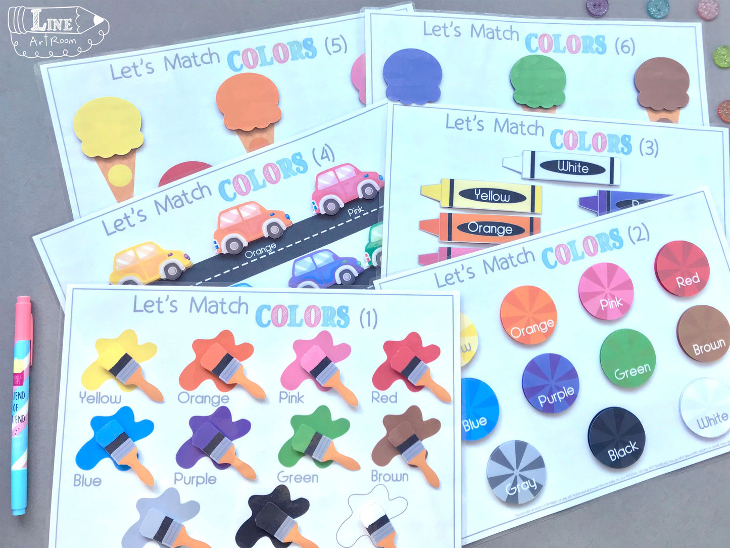 Colors Activities Top Angle Overview