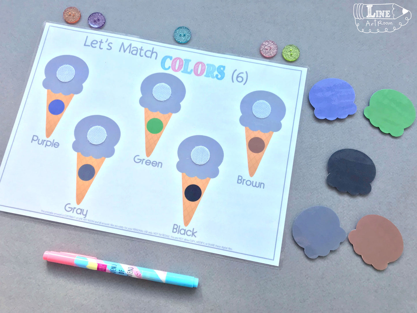 Colors Activities Ice Creams Activity Sheet 2