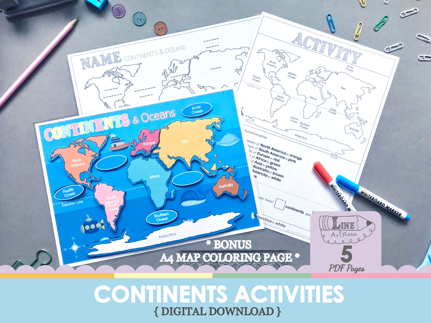 Continents Oceans Activities Top Overview