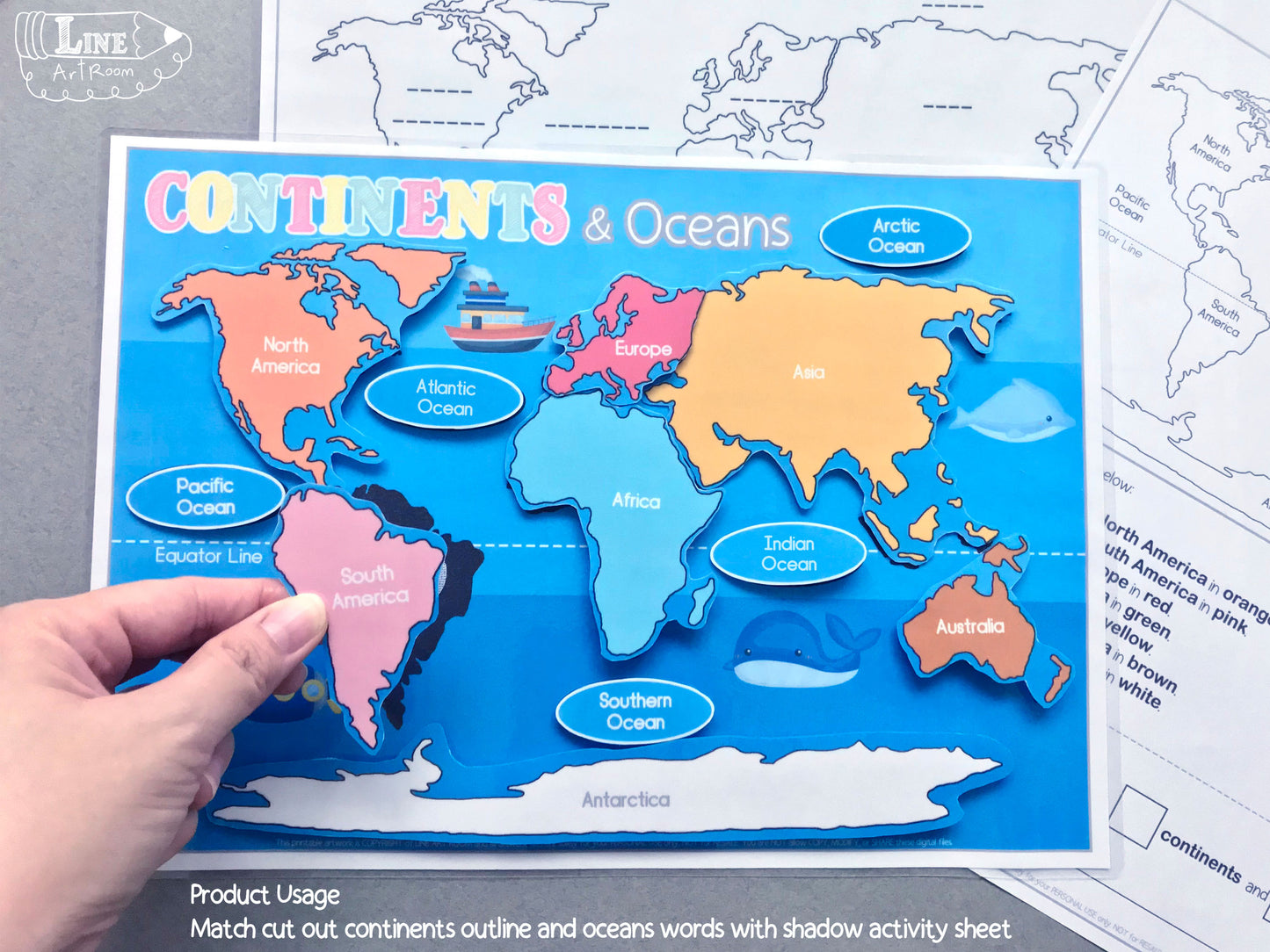 Continents Oceans Activities Product Usage