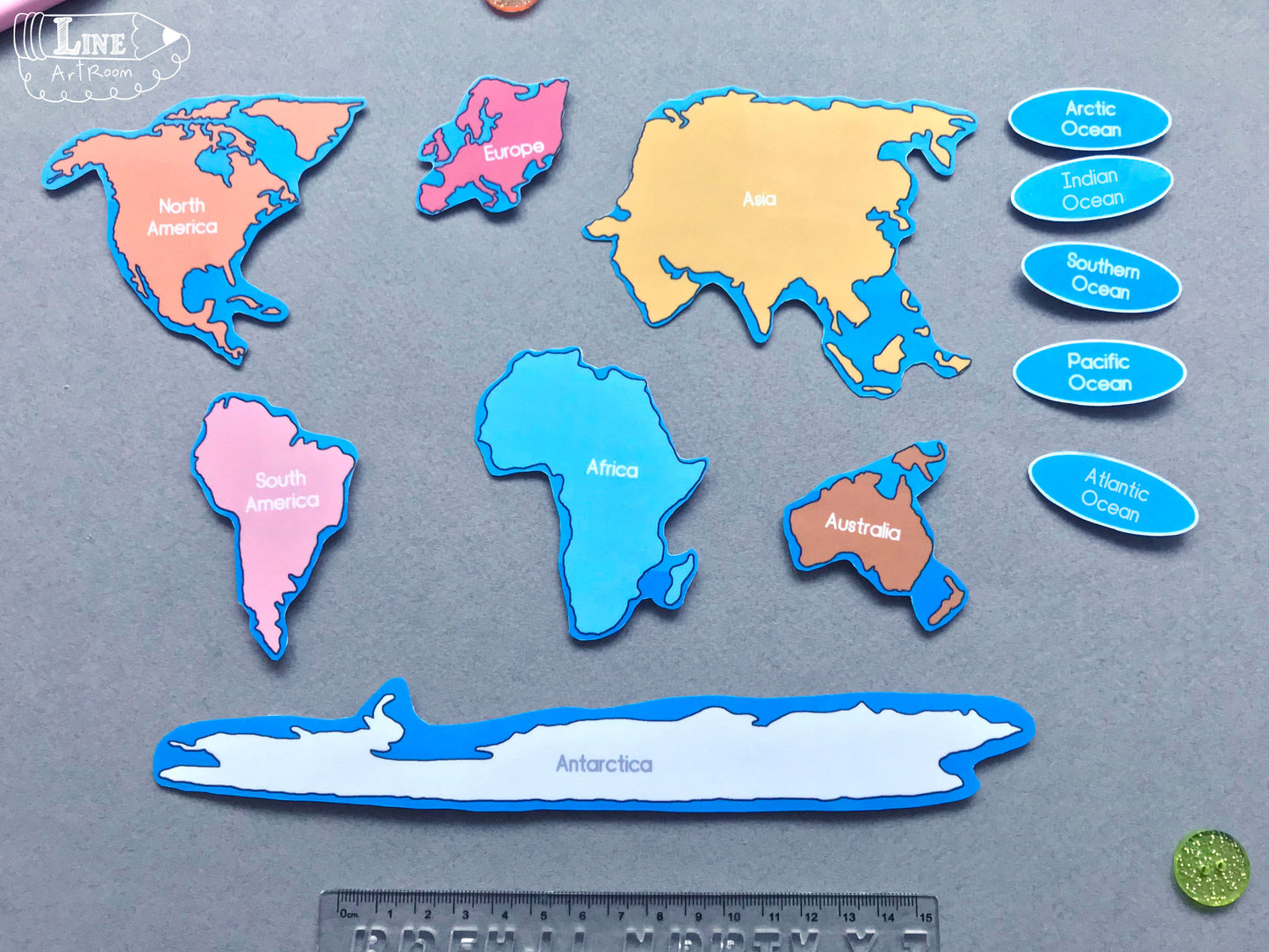 Continents Oceans Activities CutOut
