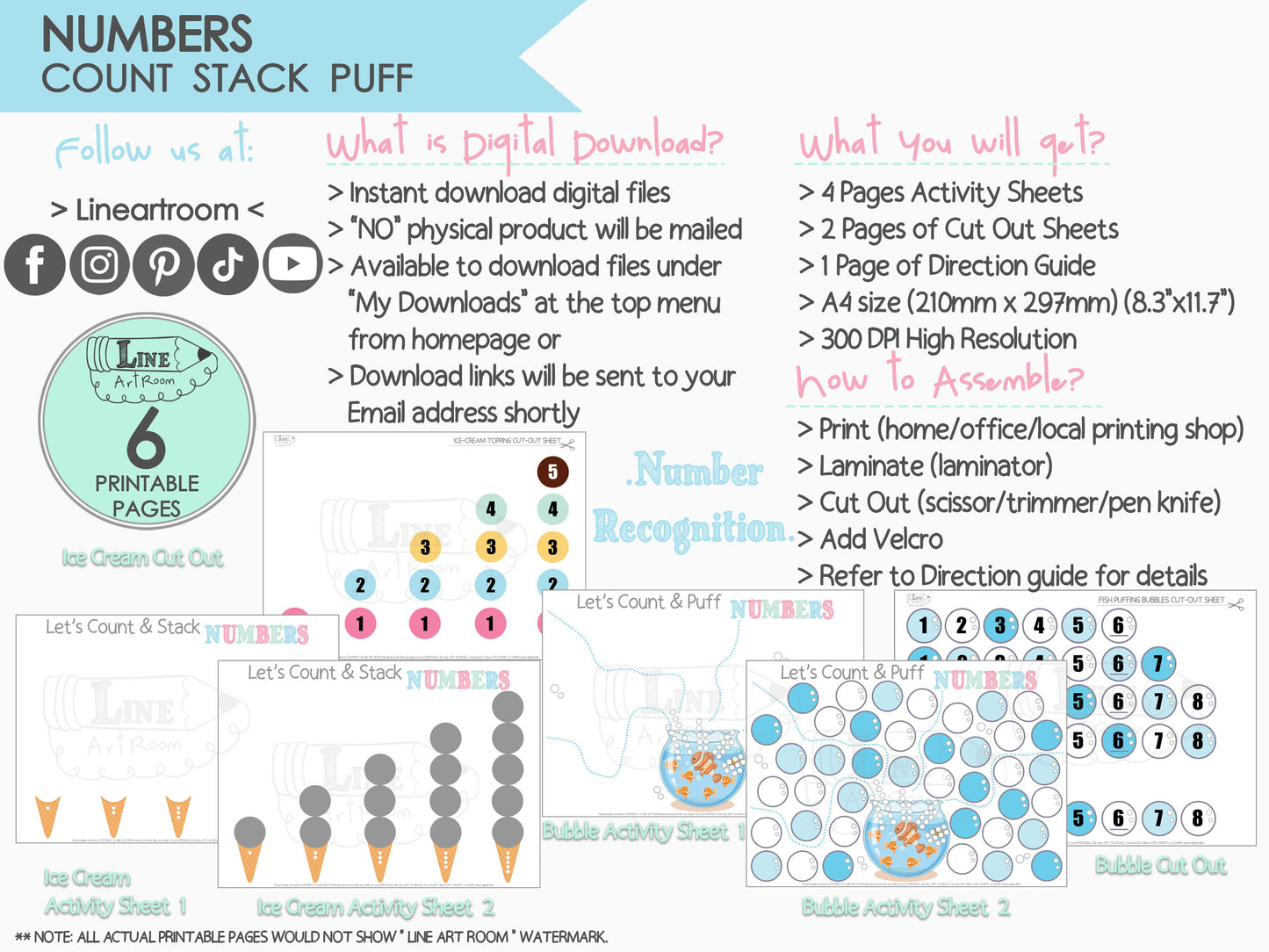 Count Stack Puff Numbers Product Information
