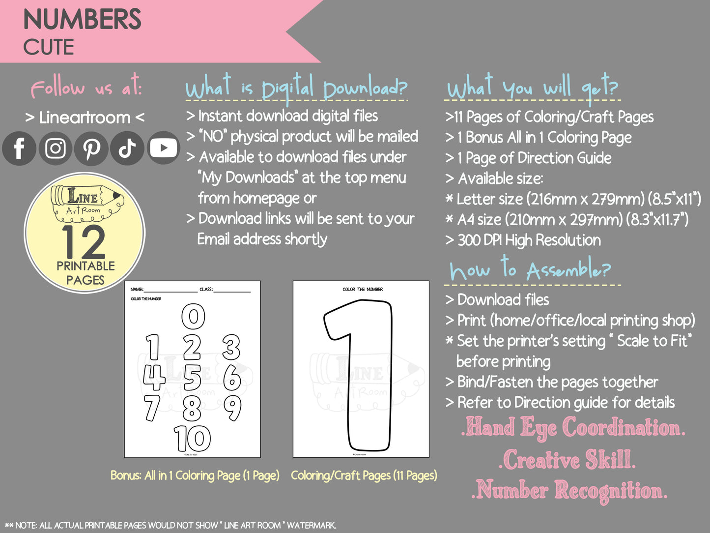 Cute Numbers Product Information