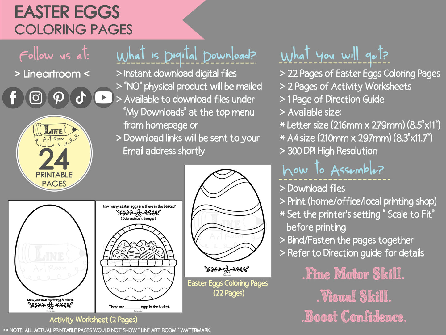 Easter Eggs Coloring Pages Product Information
