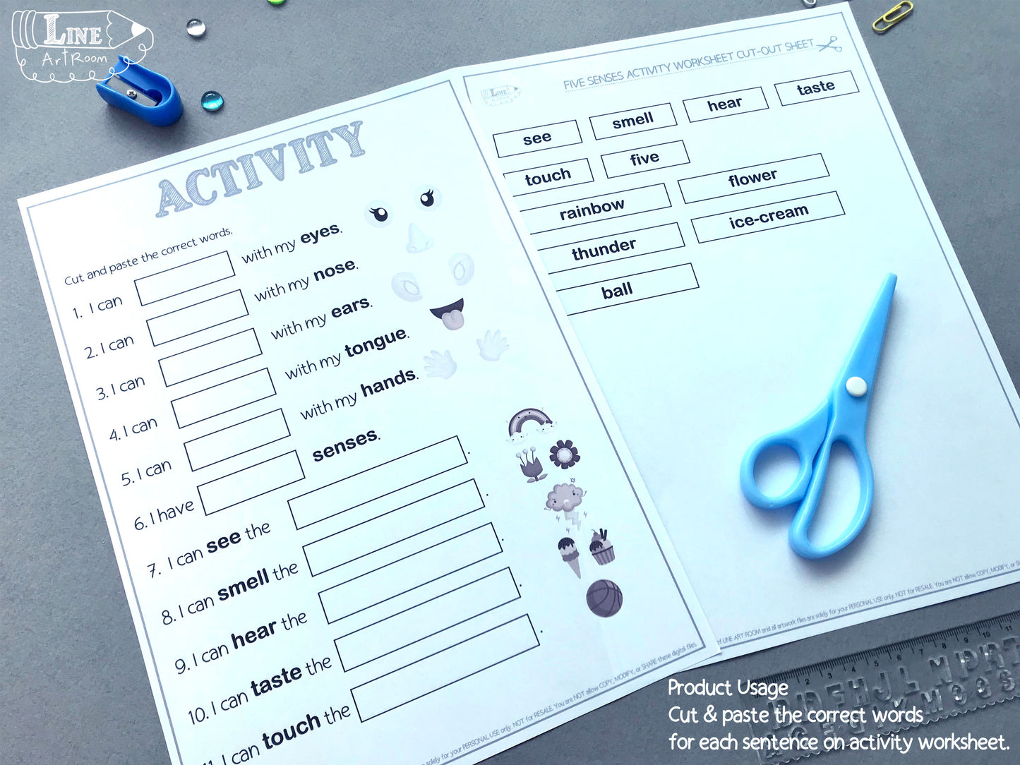 Five Senses Printable Activity 4