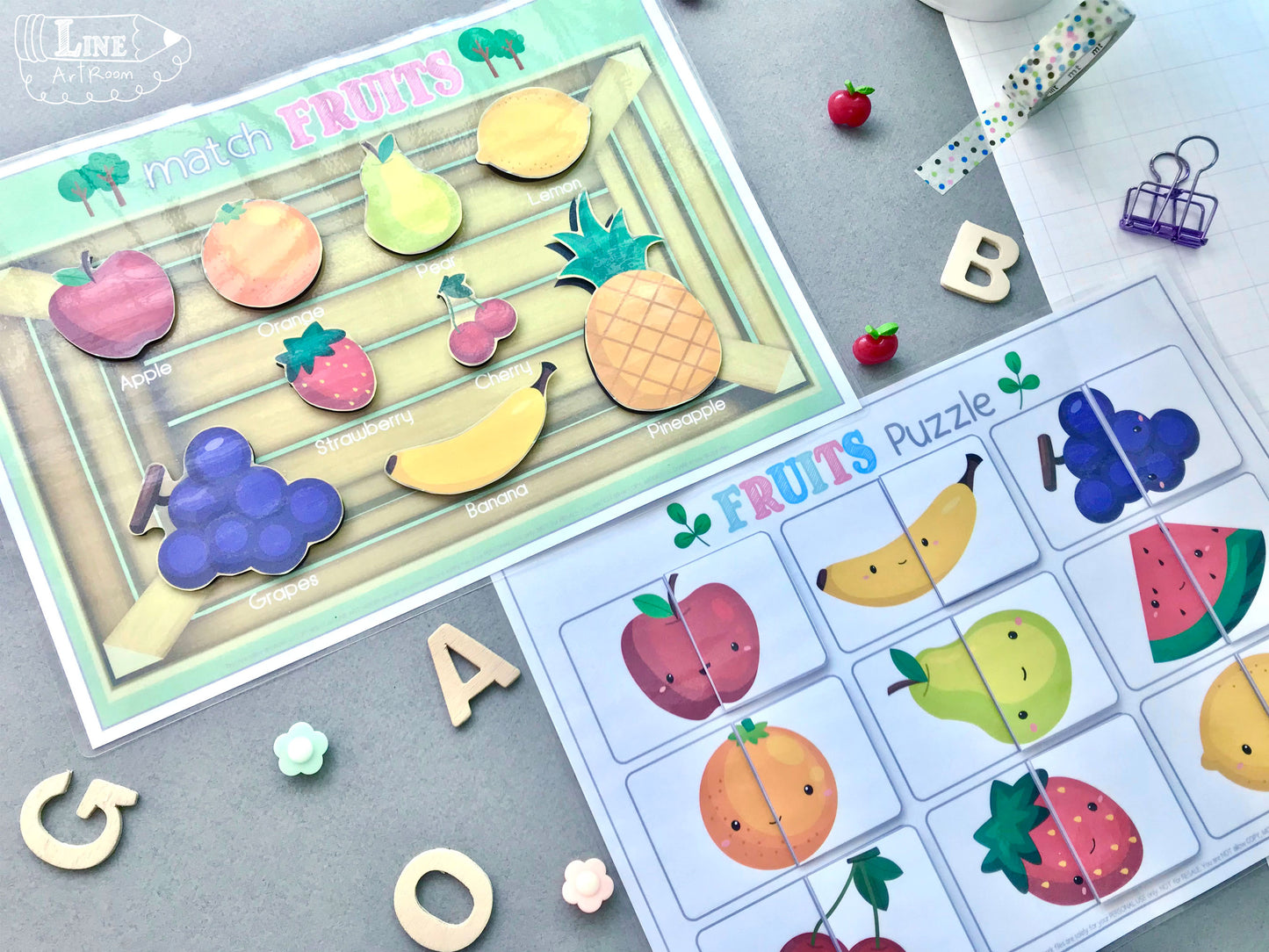 Fruits Matching & Puzzle Top Angle Overview