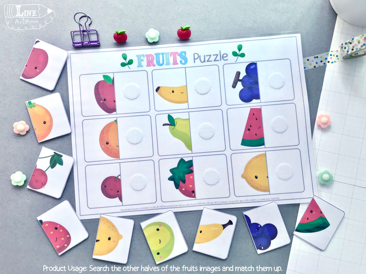 Fruits Matching & Puzzle Activity 2