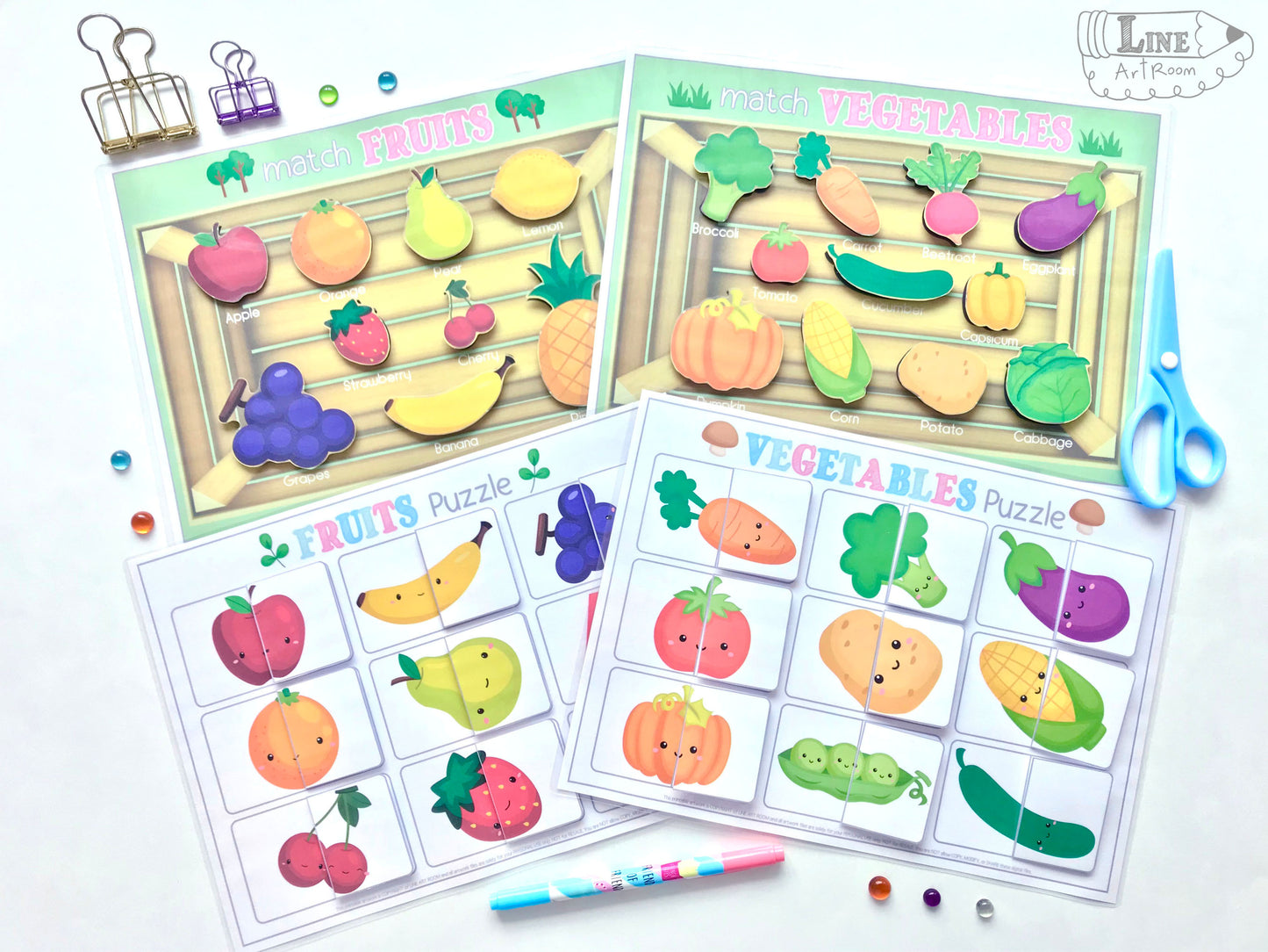 Fruits & Vegetables Bundle Top Angle Overview