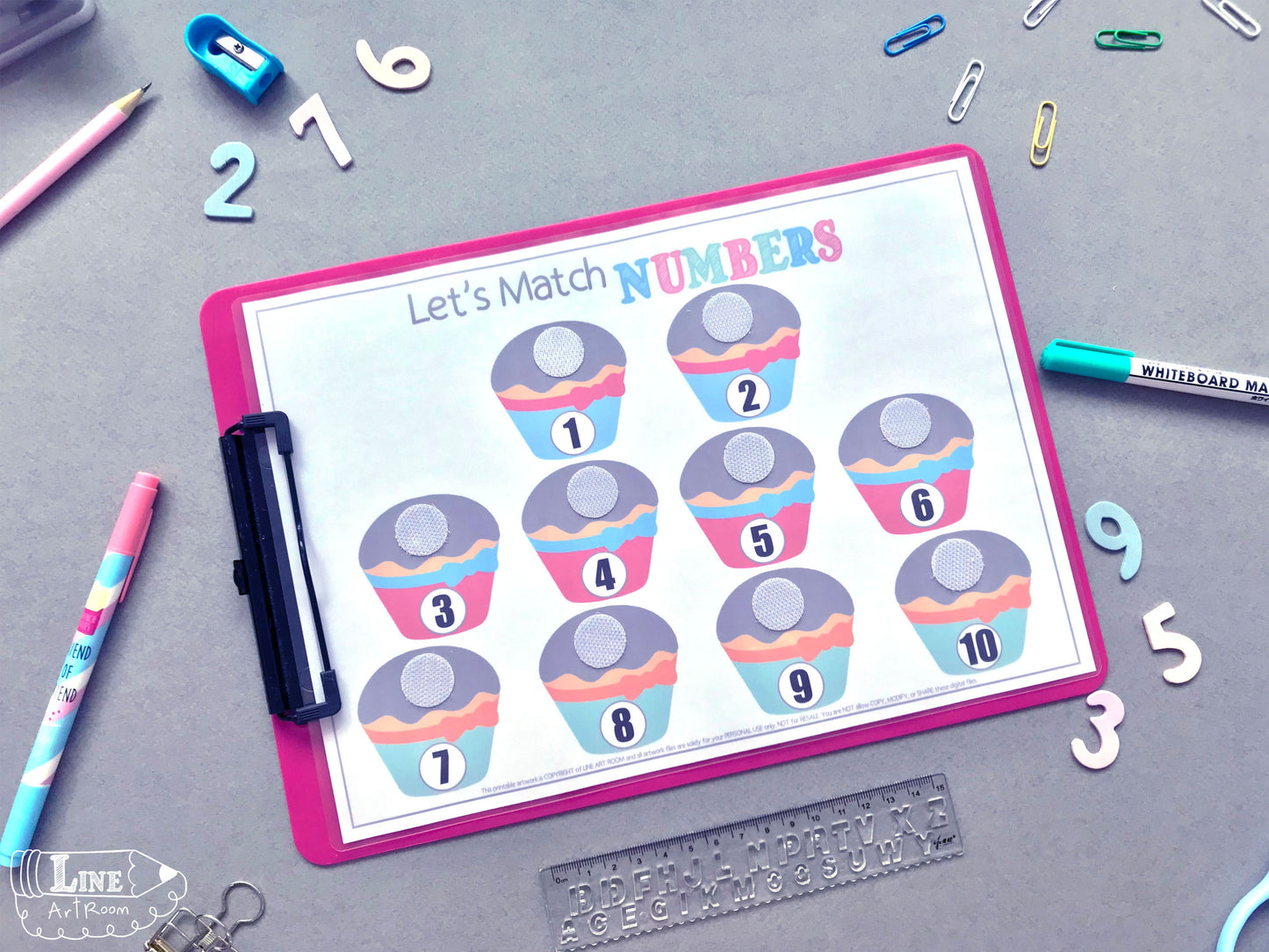 Match Cupcakes Numbers Activity