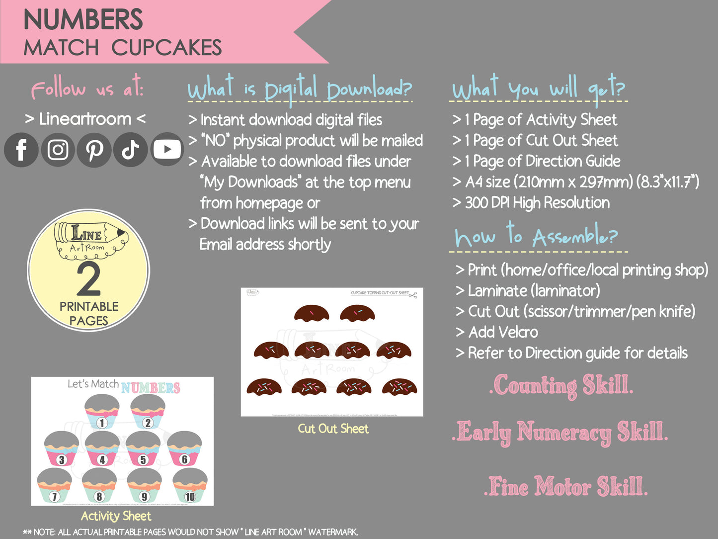 Match Cupcakes Numbers Product Information