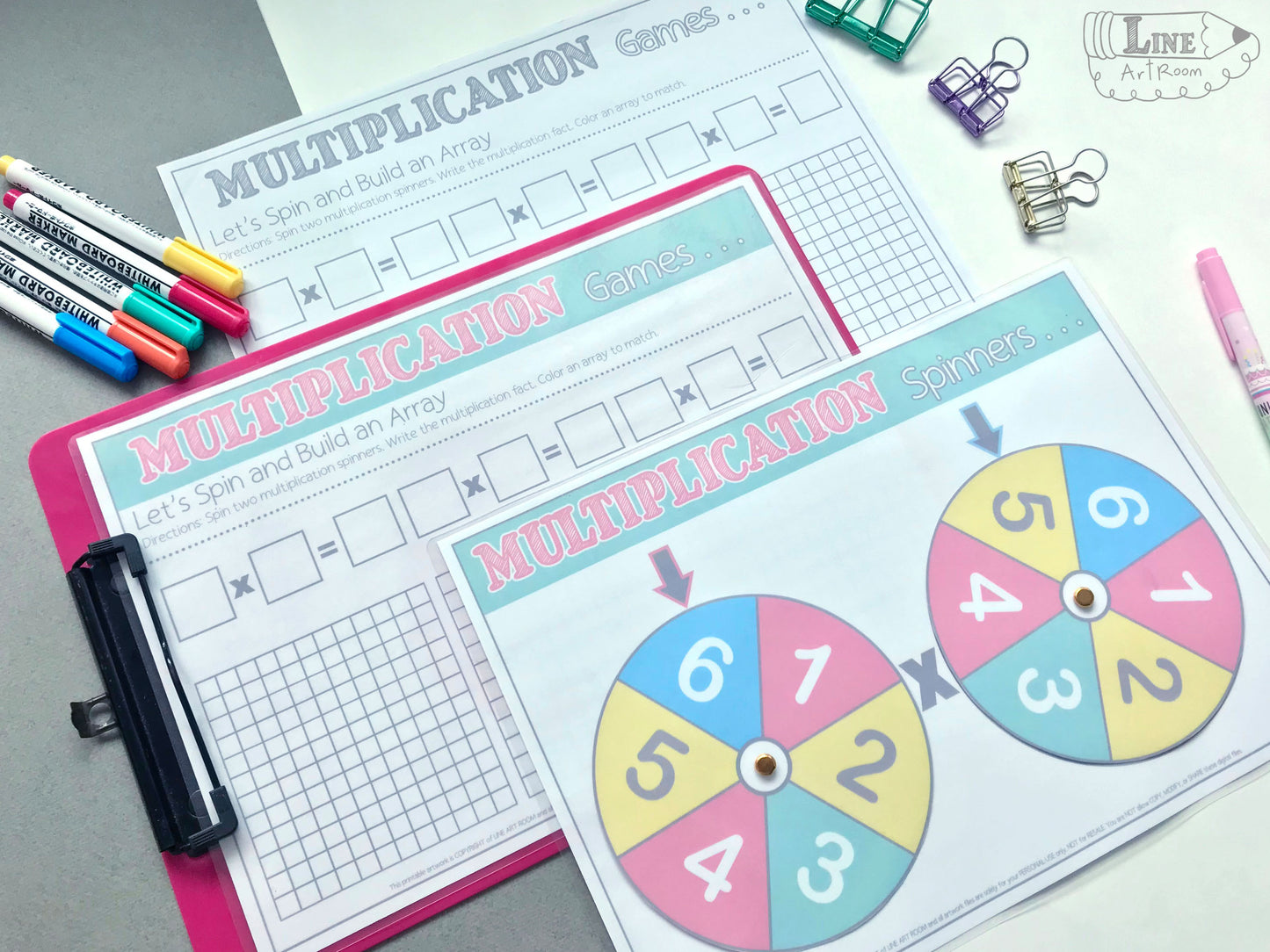 Multiplication Games Spinner Top Angle Overview