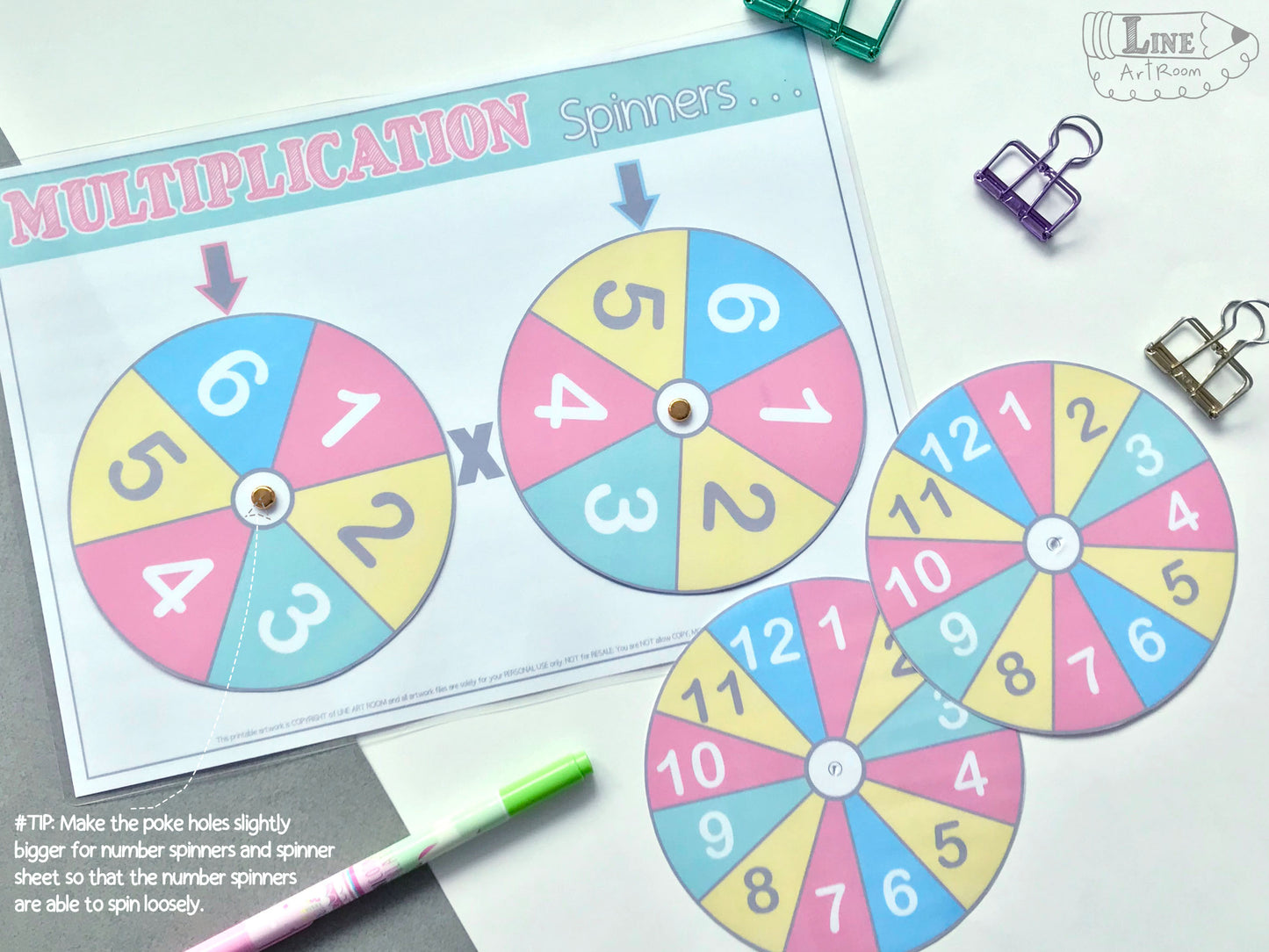 Multiplication Games Spinners