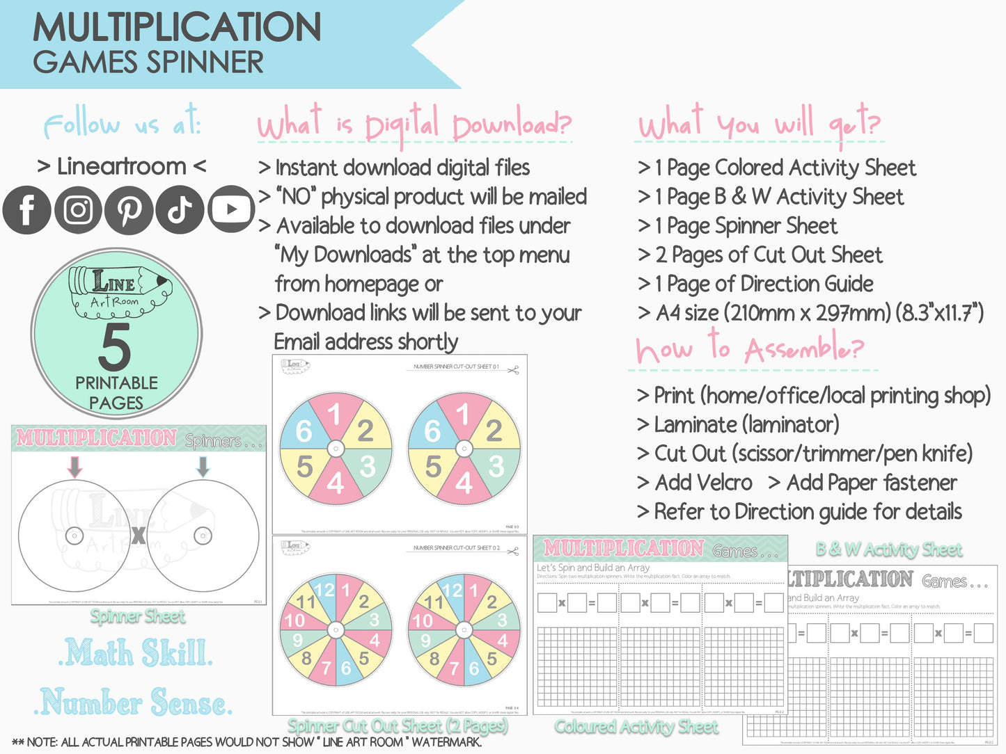 Multiplication Games Spinner Product Information