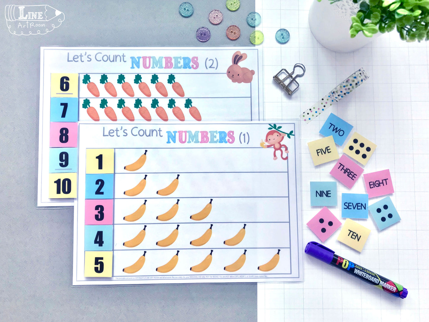Numbers Counting Top Angle Overview 1
