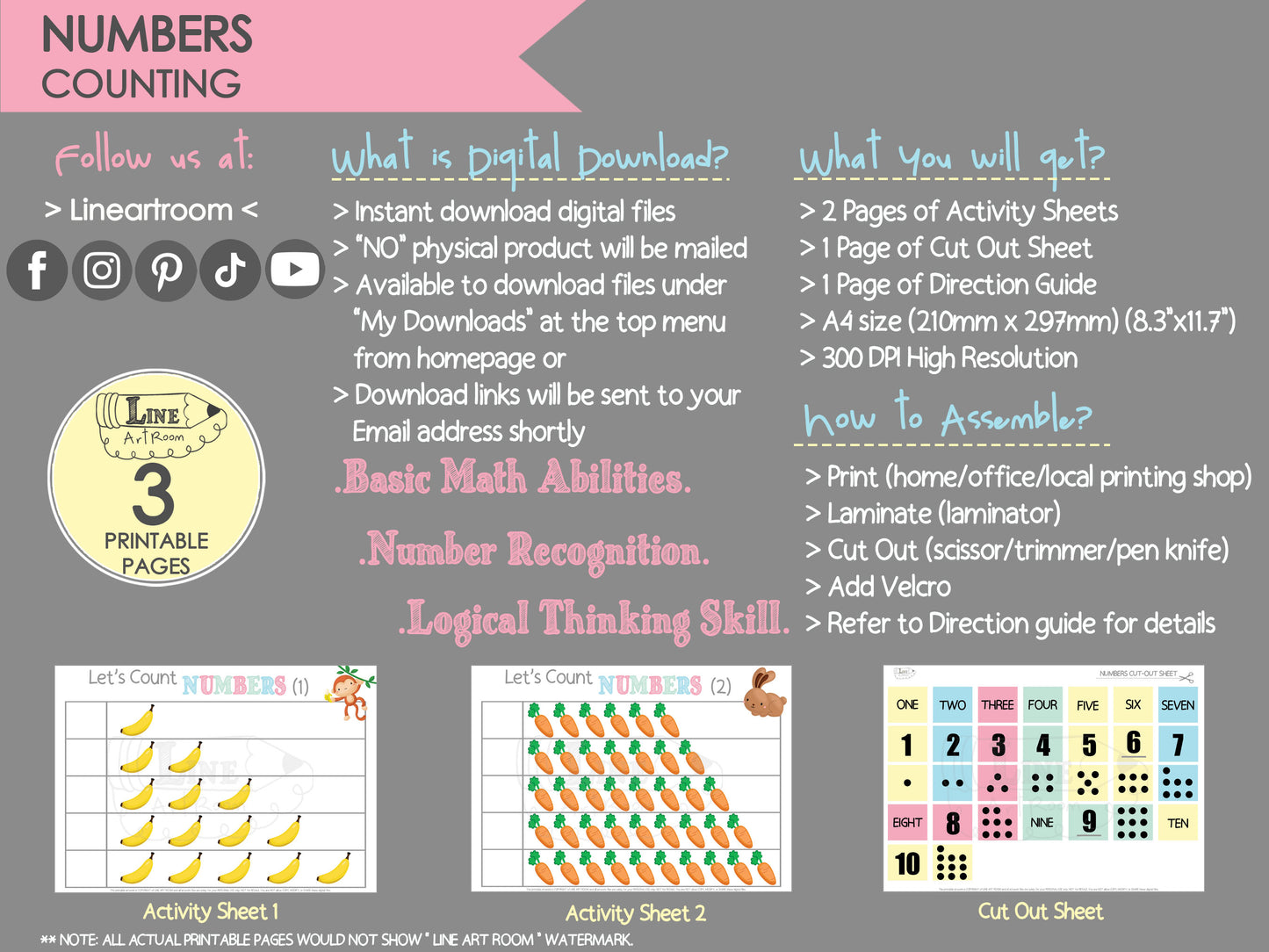 Numbers Counting Product Information