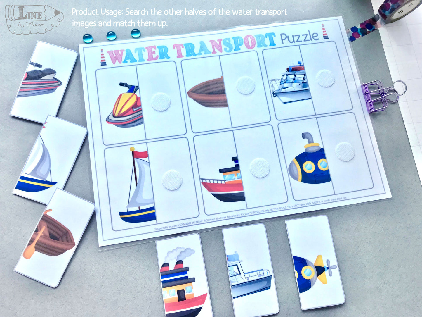 Water Transport Matching & Puzzle Activity 2