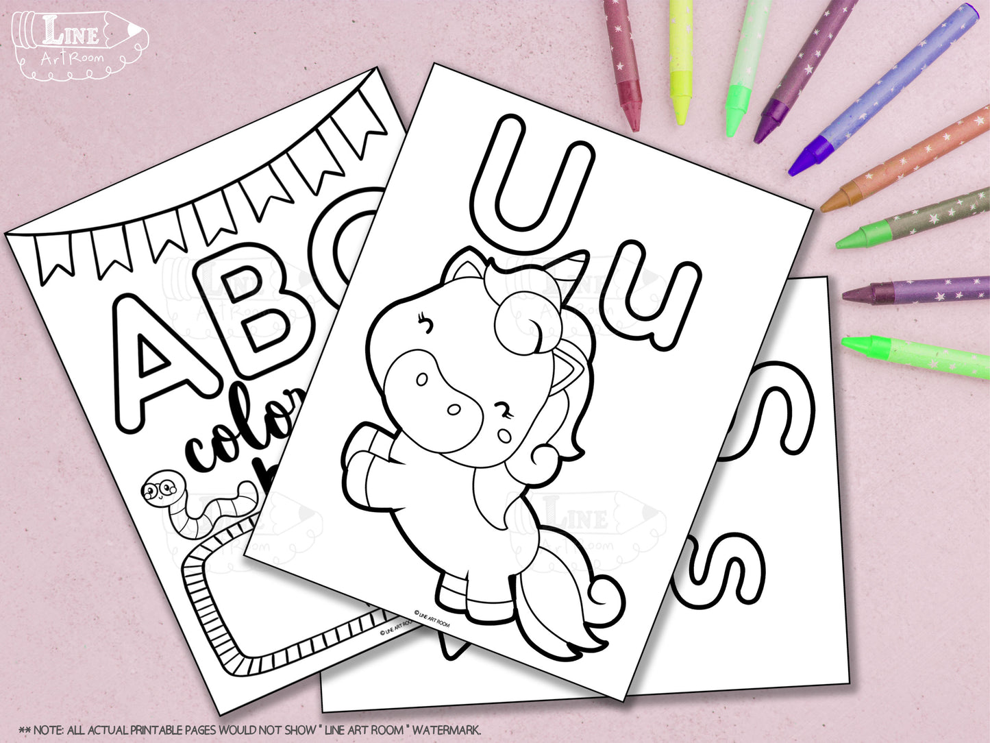 Alphabet Coloring Pages Mockup