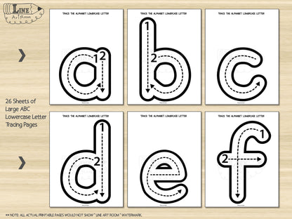 Large Lowercase Traceable Alphabet Letters Printable