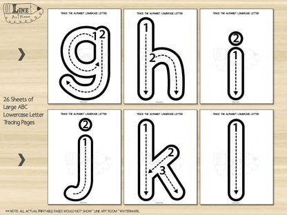 Large Lowercase Traceable Alphabet Letters Printable