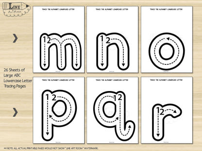 Large Lowercase Traceable Alphabet Letters Printable