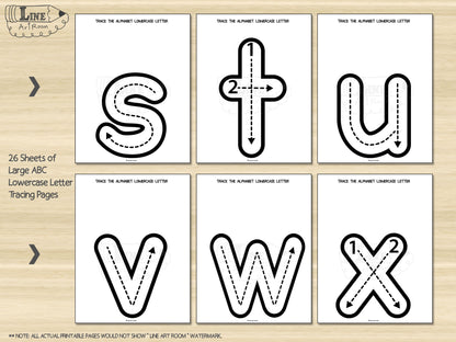 Large Lowercase Traceable Alphabet Letters Printable