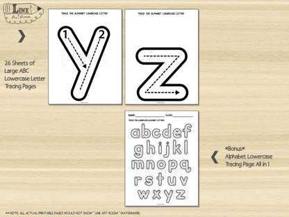 Large Lowercase Traceable Alphabet Letters Printable