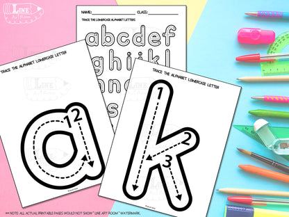 Large Lowercase Traceable Alphabet Letters Printable