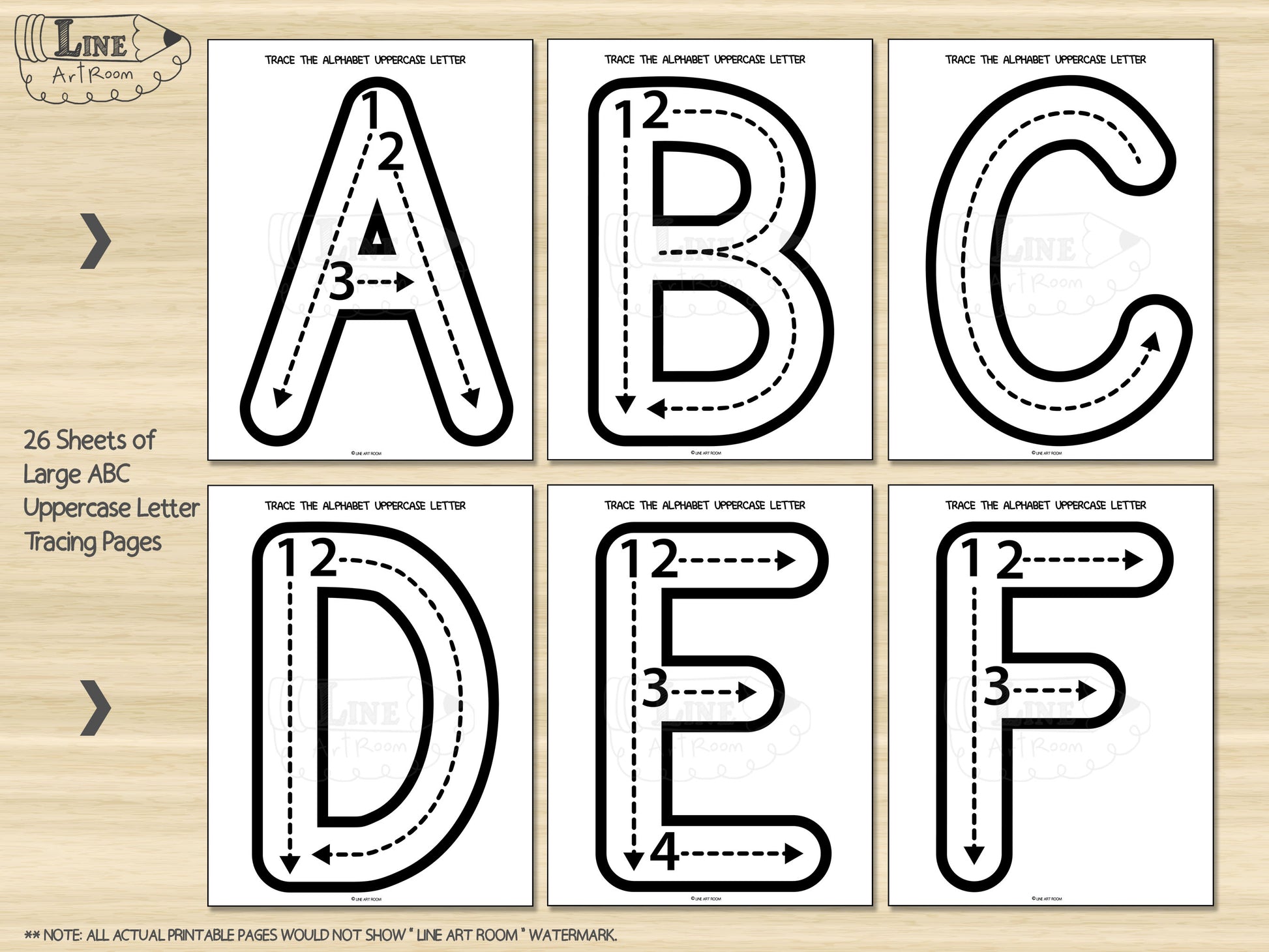 Alphabet Uppercase Tracing BW Activity 1