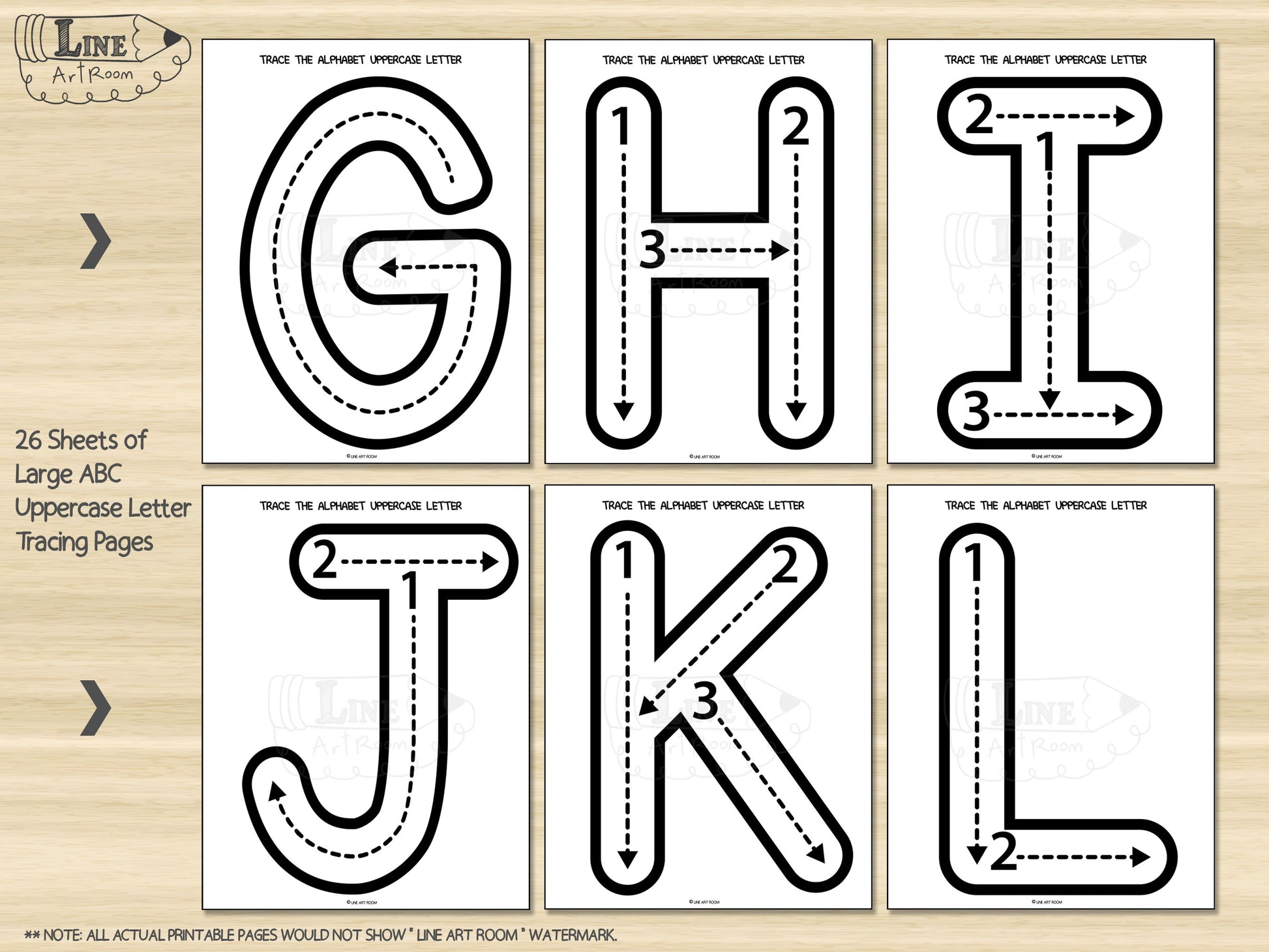 Alphabet Uppercase Tracing BW Activity 2