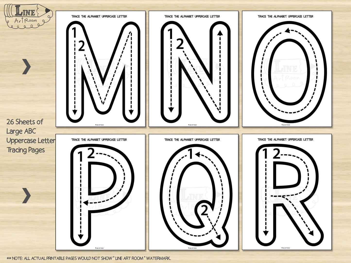 Alphabet Uppercase Tracing BW Activity 3