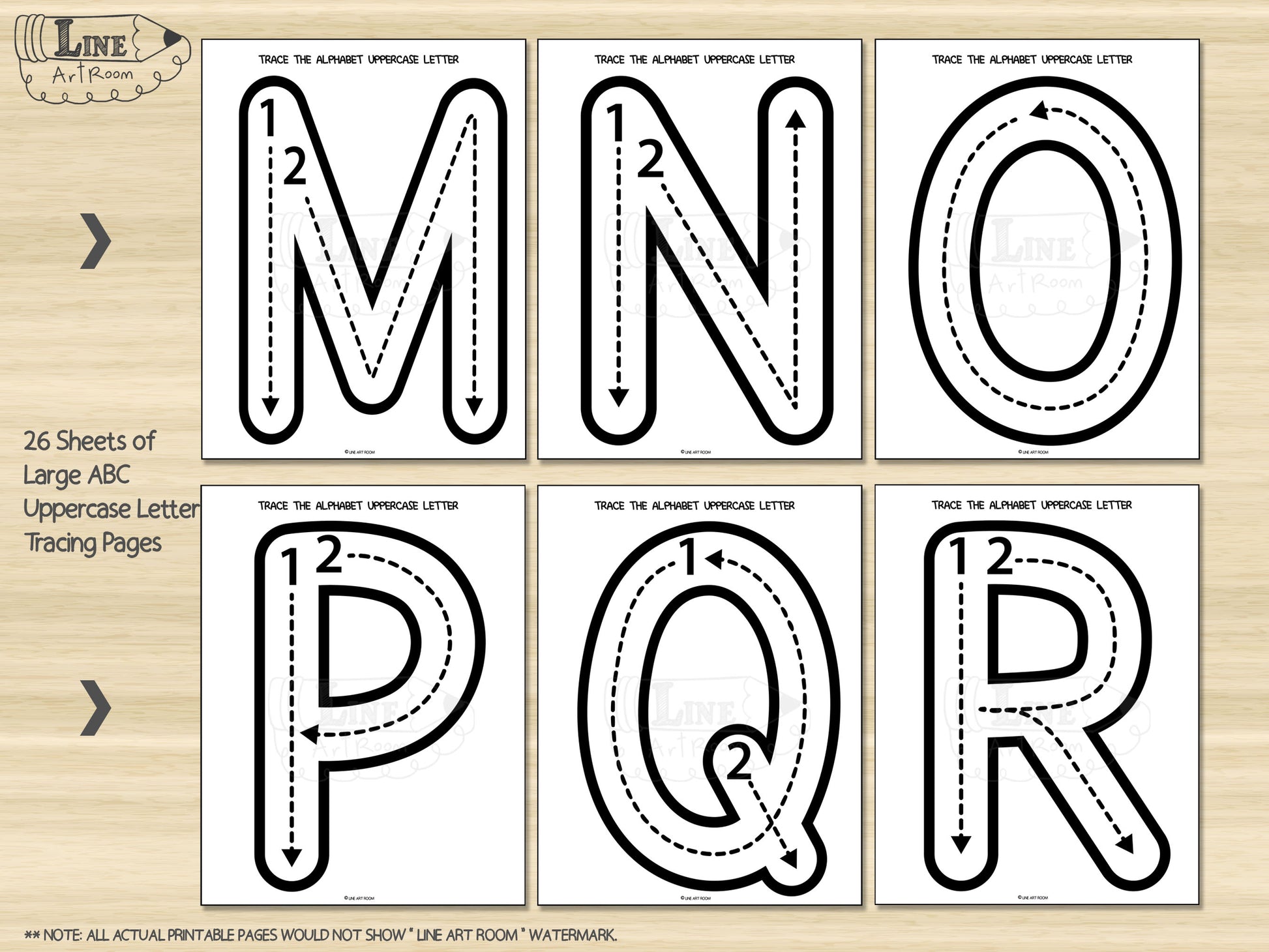 Alphabet Uppercase Tracing BW Activity 3